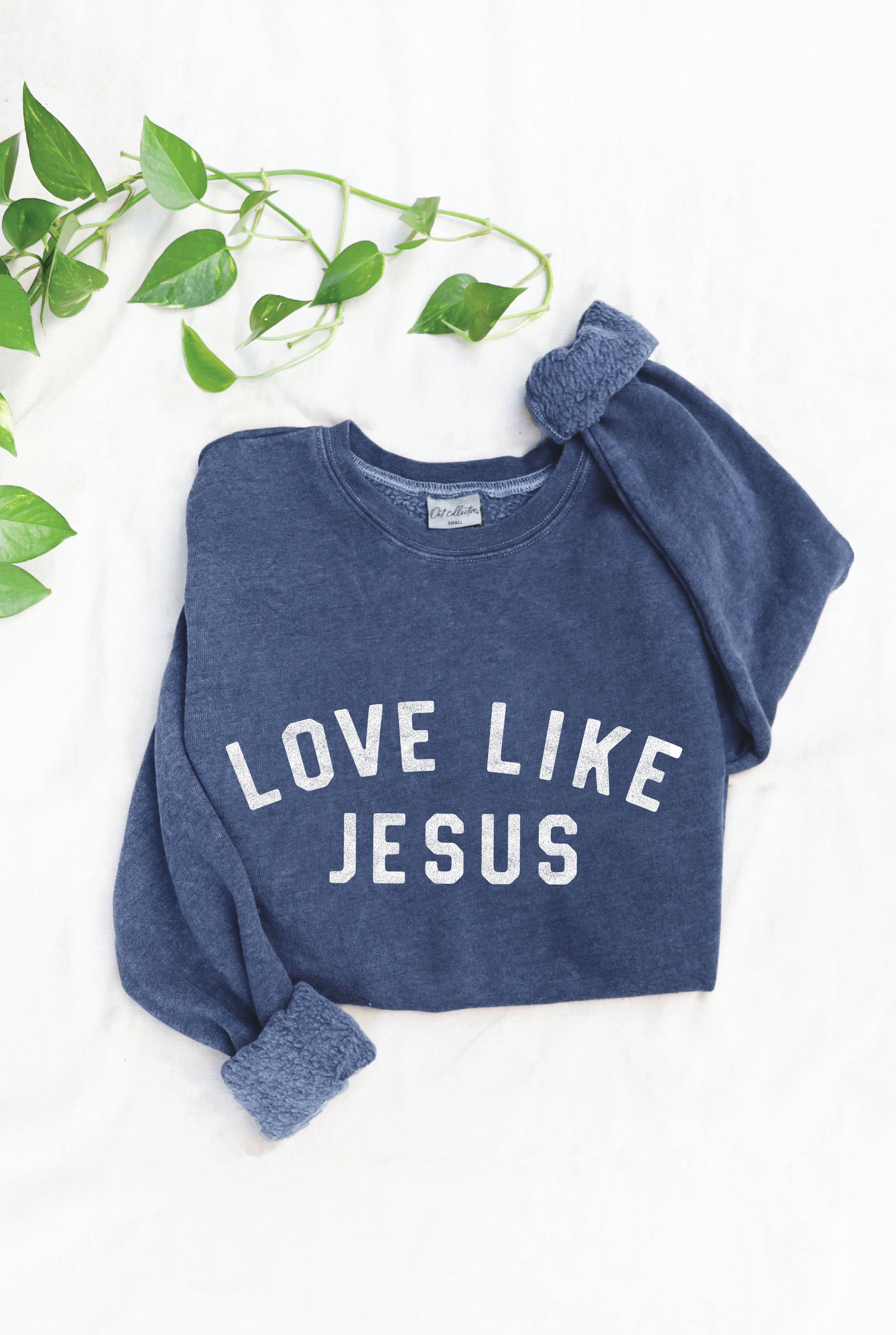 Unisex Mineral hot Wash Hoodie Love like Jesus