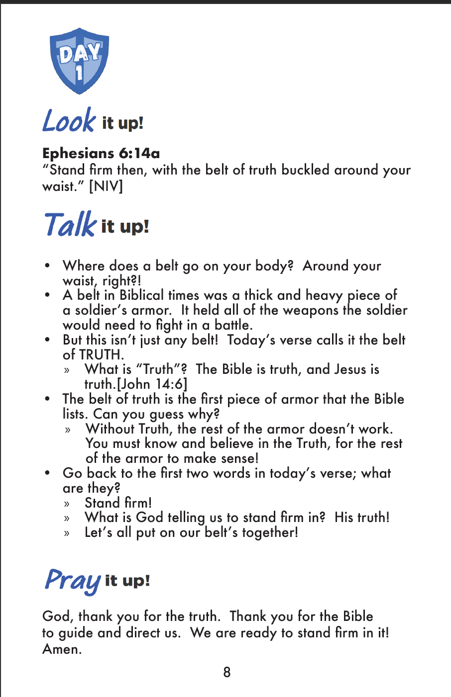 Armor of God, Family Bible study